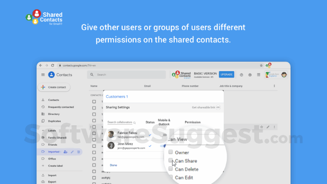 Shared Contacts for Gmail Screenshot1